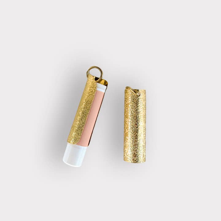 Embossed Flower Lip Balm Holder for wholesale by Avryn Co.