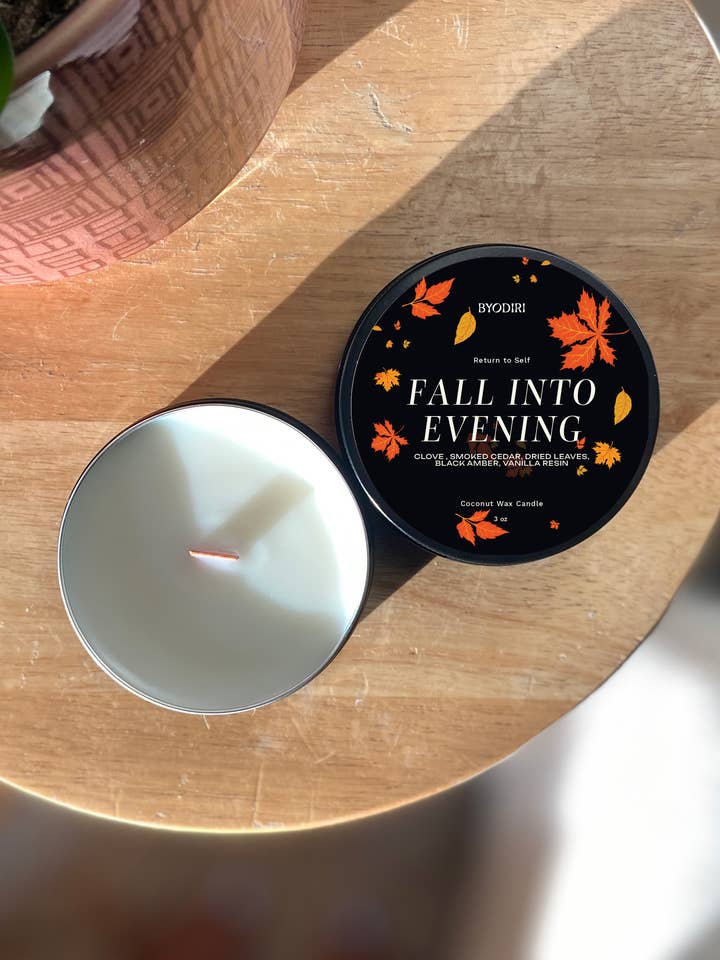 Clove + Fig + Vanilla - 3 oz. Black Aluminum tin Coconut Wax for wholesale by By Odiri