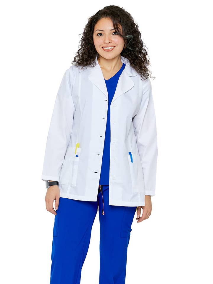 Kurze Laborkitteluniform im Prinzessinnenschnitt für Damen für den Großhandel von Dress A Med