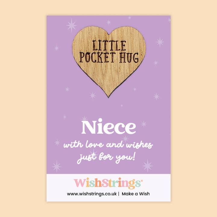 Niece - Oak Pocket Hug Token | J275 for wholesale by WishStrings