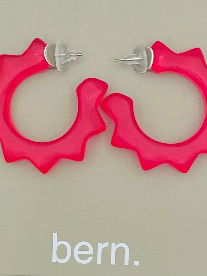 CLASSIC - Retro Frosted Hoop (pink) BER317 for wholesale by TWO FORTY TWO