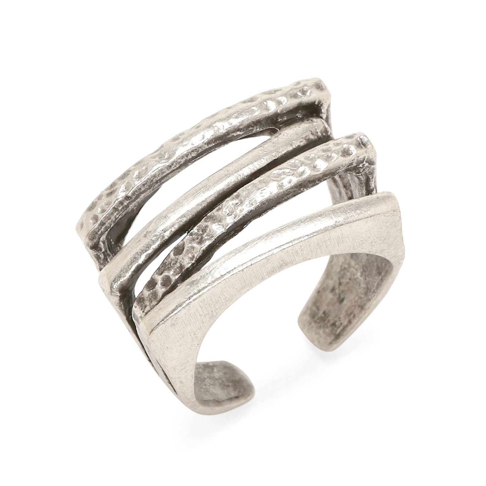 Chanour – wholesale Band/stacked ring – Handmade Brass Ring In Silver Plated - ZRC-0291