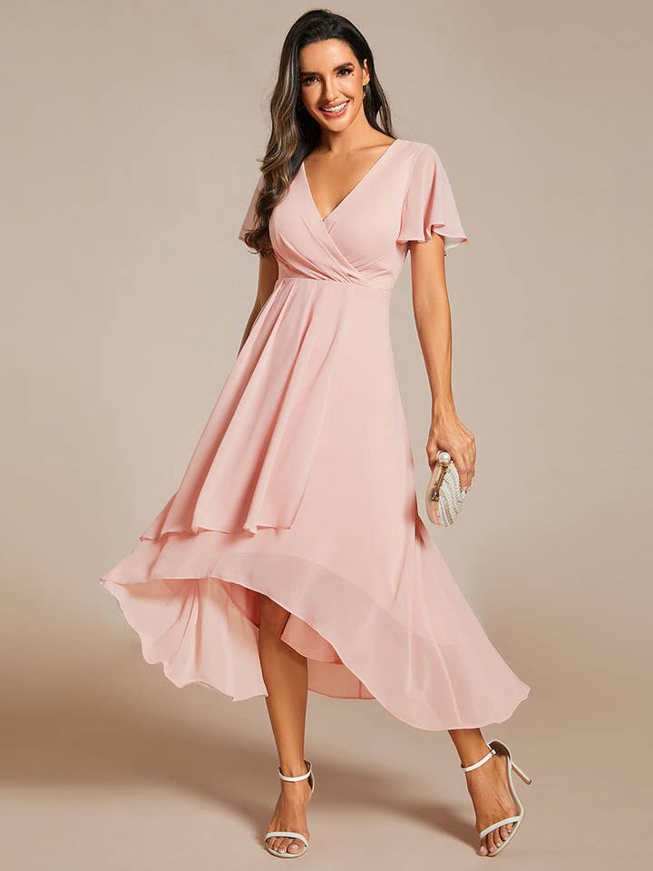Ever-Pretty - Wholesale Dress – Women's - V-Neck Midi Chiffon Wedding Guest Dresses39