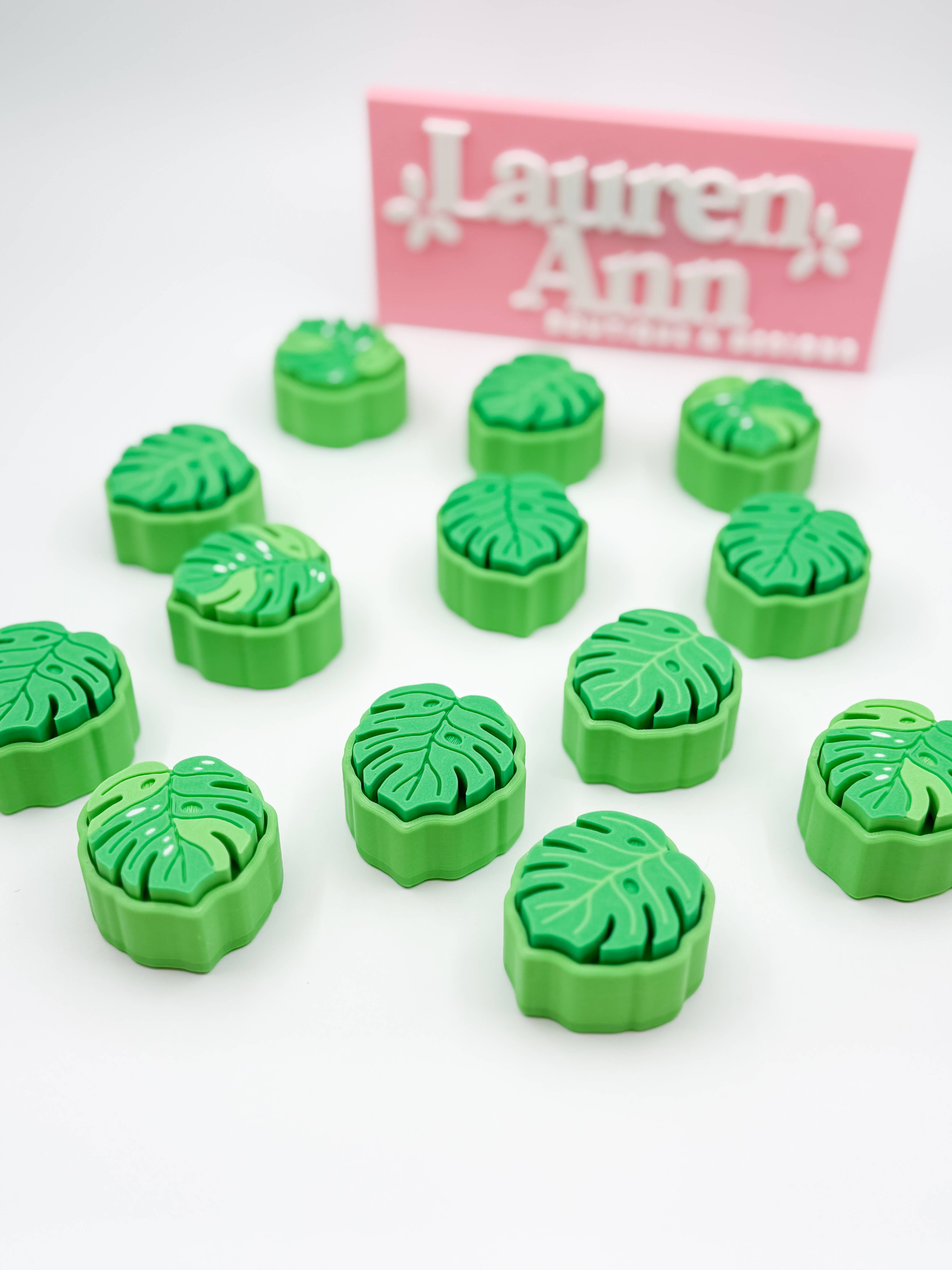 Lauren Ann Boutique & Designs - Wholesale Fidget Toy - Kids - 3D Printed Keyboard Clicker Fidgets – Monstera Leaf2