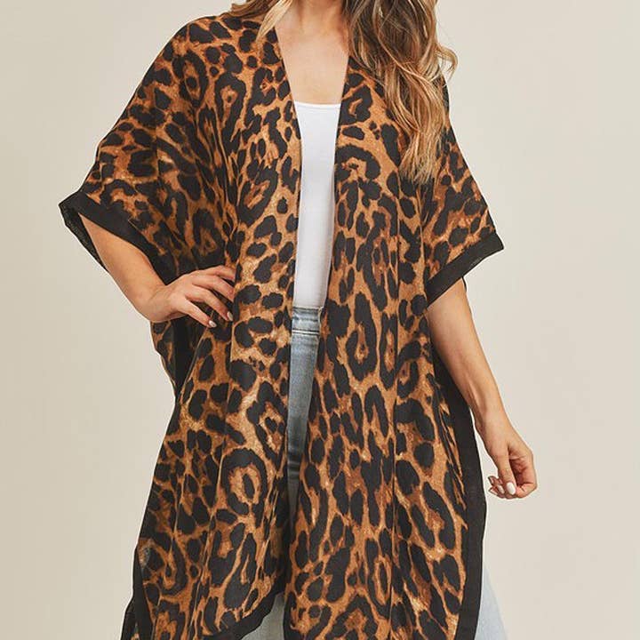 3AM BY H&D ACCESSORIES - Wholesale Kimono - Women's - Leopard Print Kimono