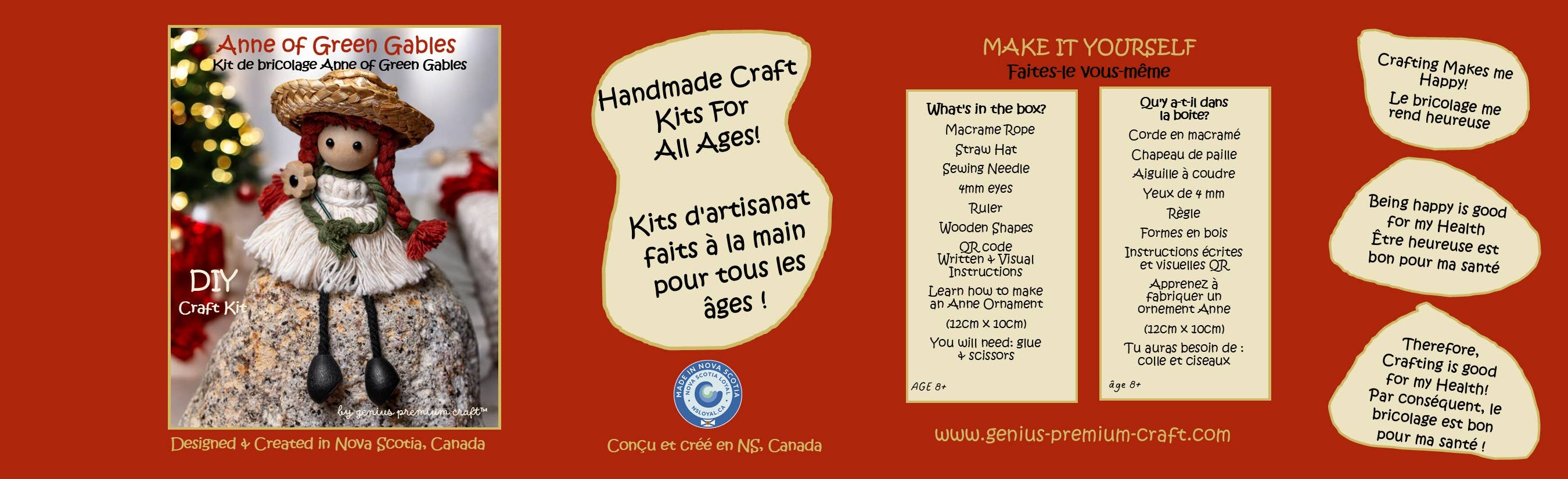 Genius Premium Craft - Vente Kit de bricolage - Kit de bricolage sans couture Anne aux pignons verts2