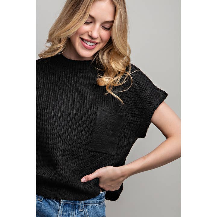 Sweet Generis - Wholesale Knit Sweater - Women's - DROP SHOULDER RIB-KNIT SWEATER TOP