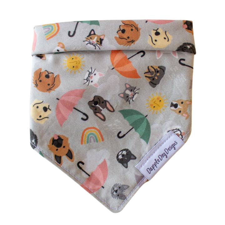 Raining Cats & Dogs Bandana - Spring Dog Bandana for wholesale by Dapple Dog Designs