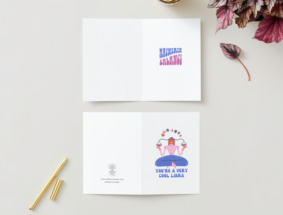 MPB Stationery - Wholesale Birthday Card - Libra Birthday Card2