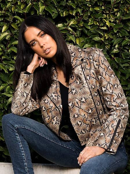 Florence Leather Jacket | Snake Print for wholesale by Cadelle Leather