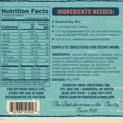 Country Home Creations - Wholesale Dip - Coastal Kitchen Seafood Dip Mix1