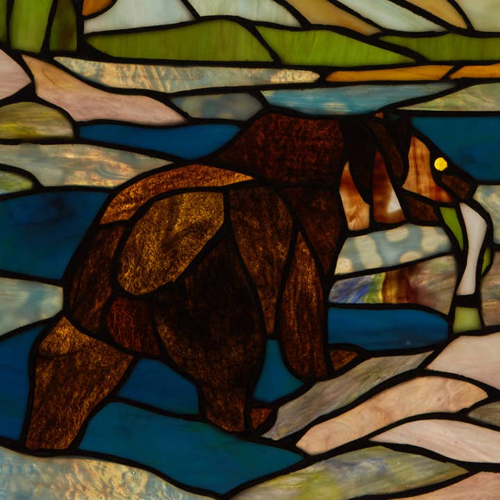 River of Goods - Wholesale Suncatcher - 14"H Brown Bear Stained Glass Window Panel7
