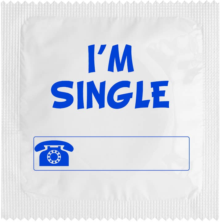 CALLVIN EU - Wholesale Gag Gift/Novelty Gift - Condom : Préservatif: I'm single blue1