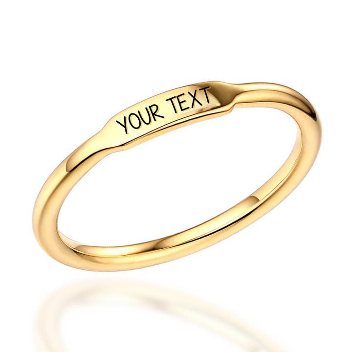 Anillo de acero inoxidable grabado en profundidad personalizado hecho por encargo para venta al por mayor de AMADI Jewelry