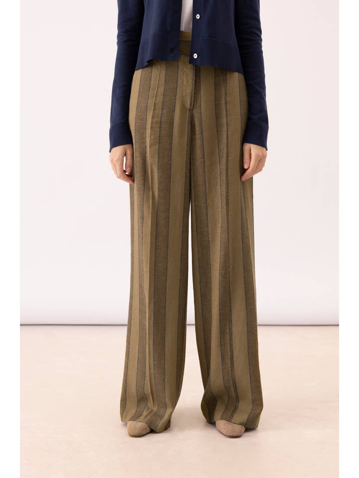 Lanidor - Wholesale Pants - Women's - Striped Wide-Leg Pants (408964-273)