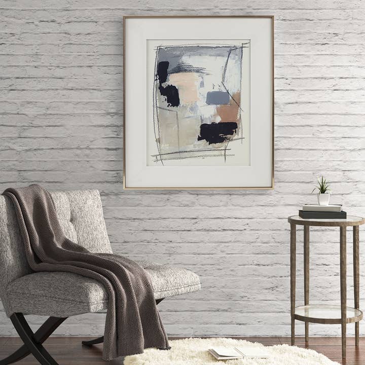 Olliix - Wholesale Art Print - Abstract Framed Wall Art Decor with Sketch Accent
