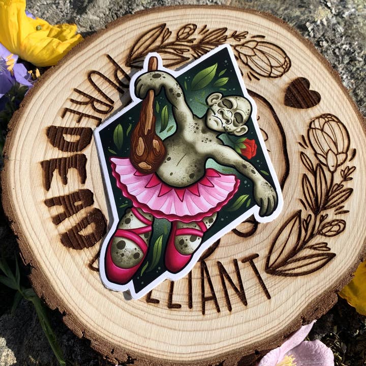 Pegatina de vinilo Ballerina Troll para venta al por mayor de Pure Dead Brilliant Store