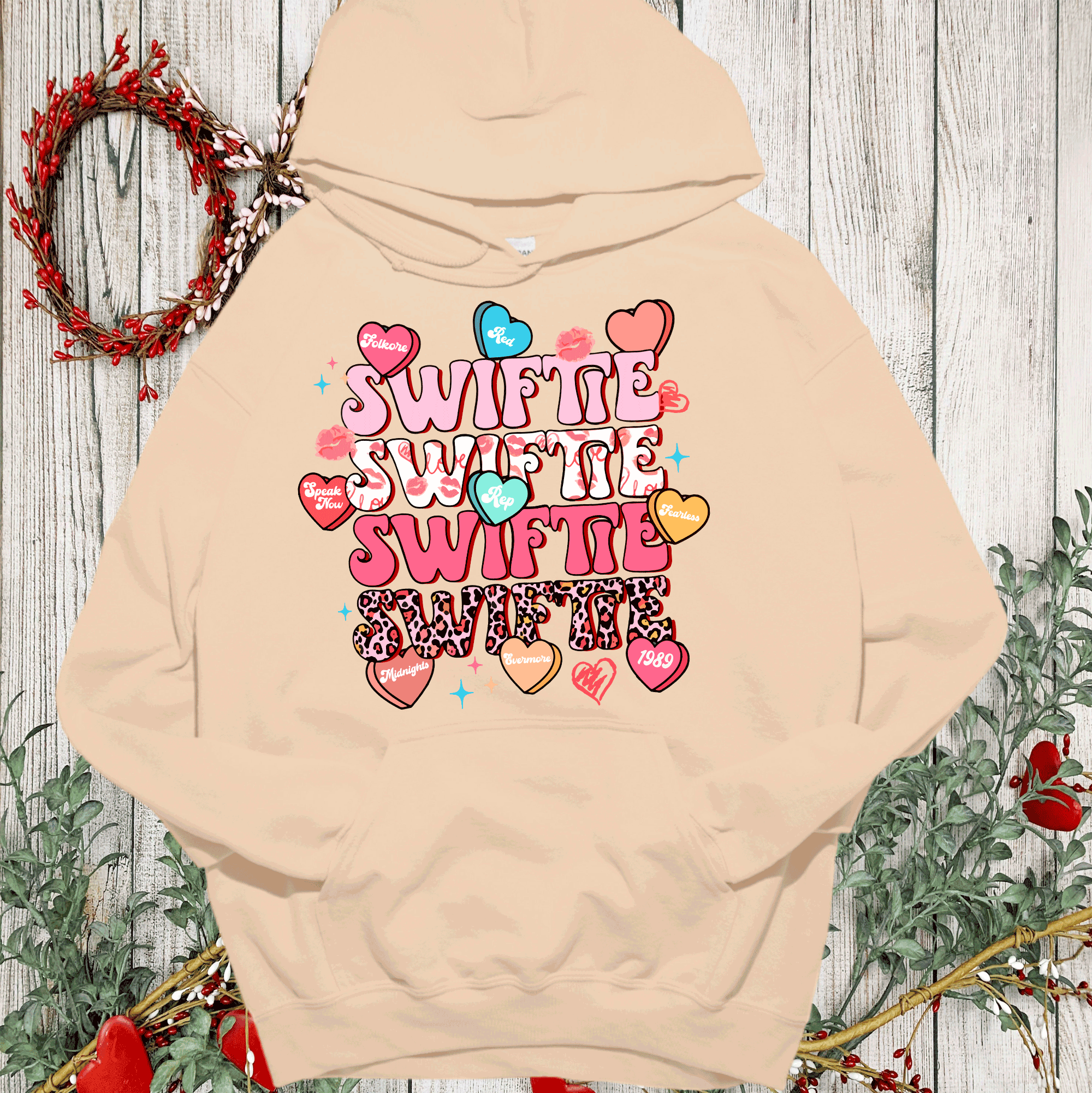 A Blessed Texas Mess Boutique - Wholesale Graphic Sweatshirt - Women's - Swiftie Valentine's Era Tour Sweatshirt Taylor Heart Lips4