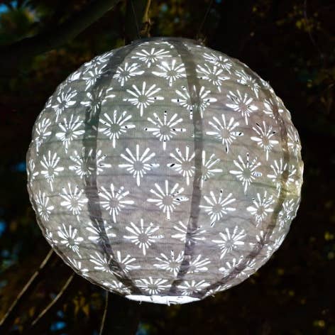 Stella Deco 12" Globe Solar Lantern - Porcelain for wholesale by Allsop Home & Garden