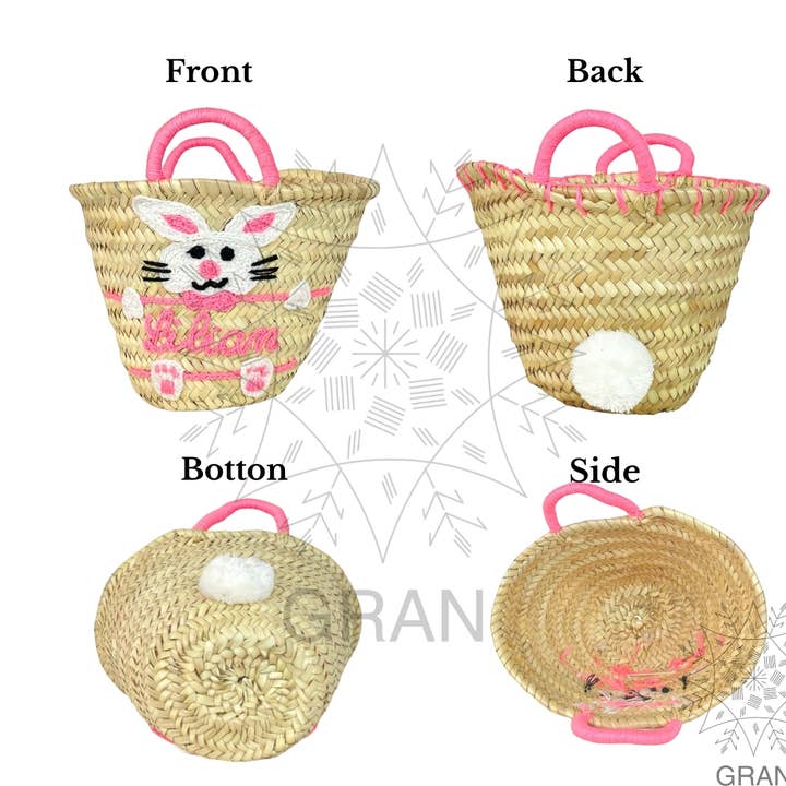 Gran Wholesale - Wholesale Basket - Kids & Baby - Straw Easter Basket, Personalized Easter Straw Basket.