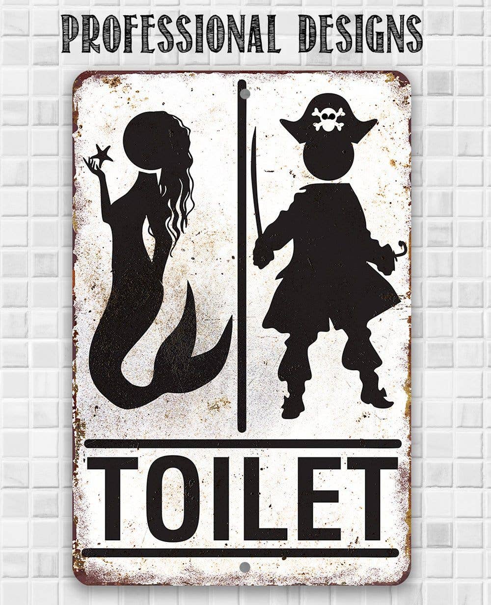 Lone Star Art Metal Signs - Wholesale Bathroom Sign - Pirate Mermaid Toilet - Metal Sign9