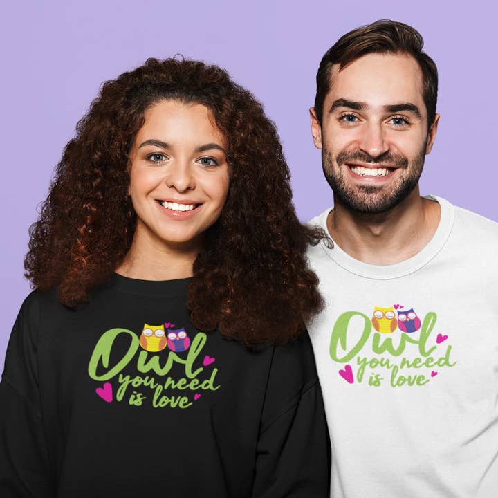 Girocollo unisex Owl You Need Is Love per la vendita all'ingrosso da parte di inspire