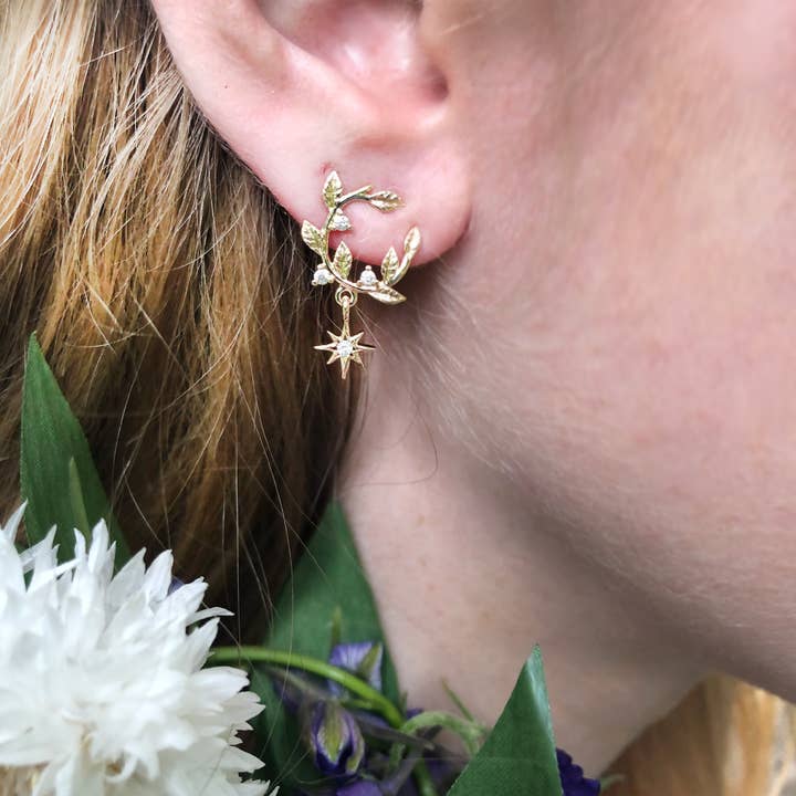 Memento Mori Designs NYC - Wholesale Dangle Earrings - Fairy Ring Earrings- Gold