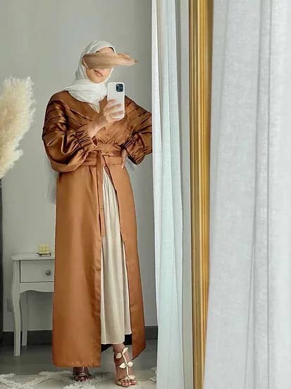 Abaya Noor brons voor wholesale door Keswa