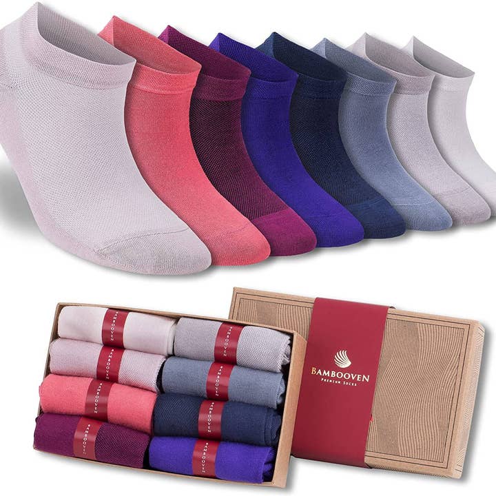 Dames Bamboe Enkelsokken 8-Pack - 629 voor wholesale door Bambooven