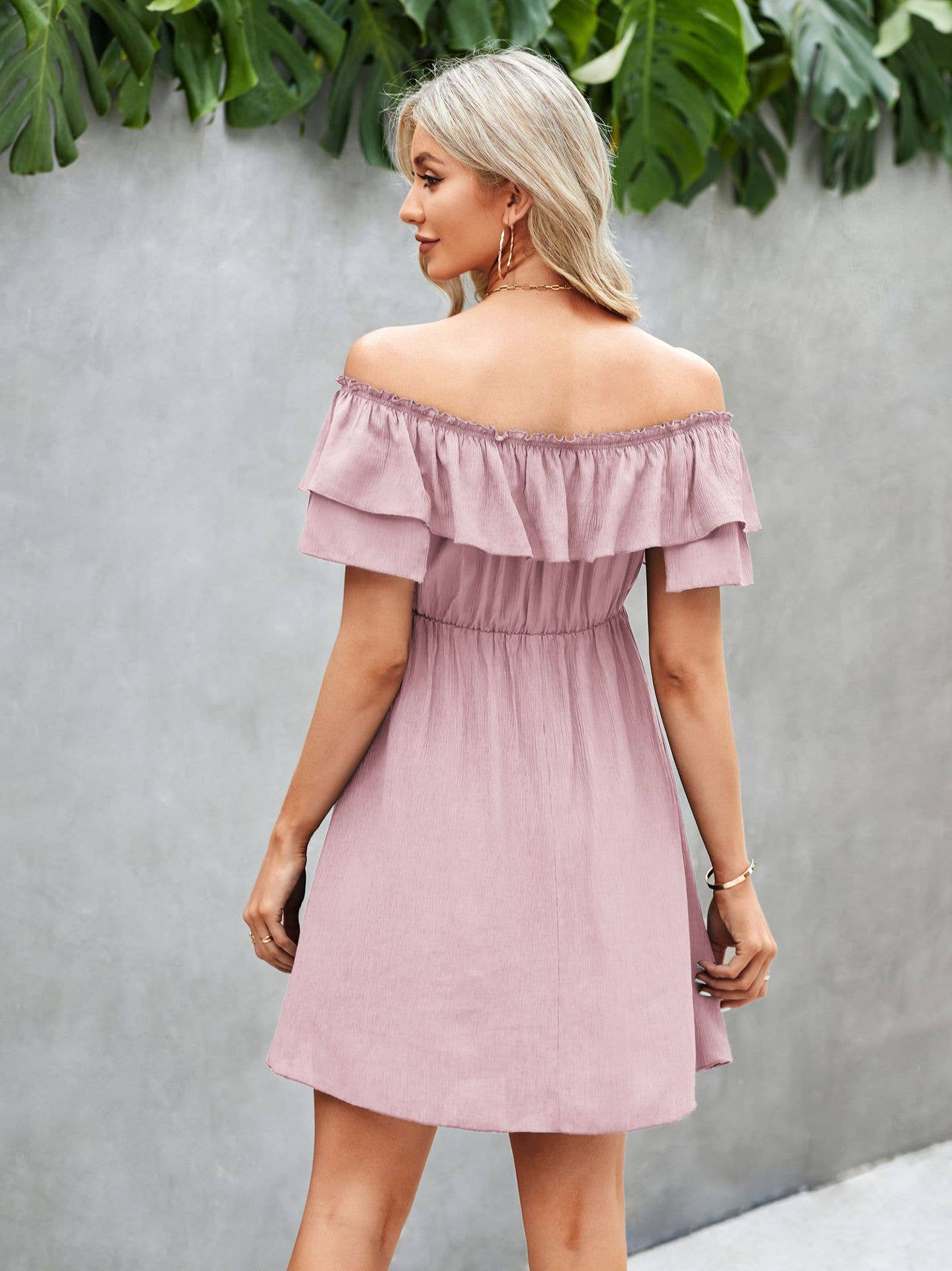 eLook - Wholesale Jurk - Dames - SZ1-DR1008 Off Shoulder Jurk met ruches8