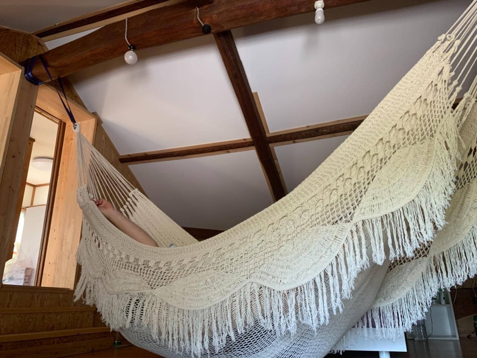 Mission Hammocks – Rede por atacado – Rede de macramê branca estilo boho chic com franjas2