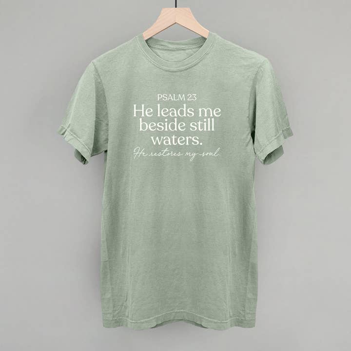 Ivy + Cloth - Wholesale Screen Printed T-Shirt - Women's - Psalm 23 He Restores My Soul