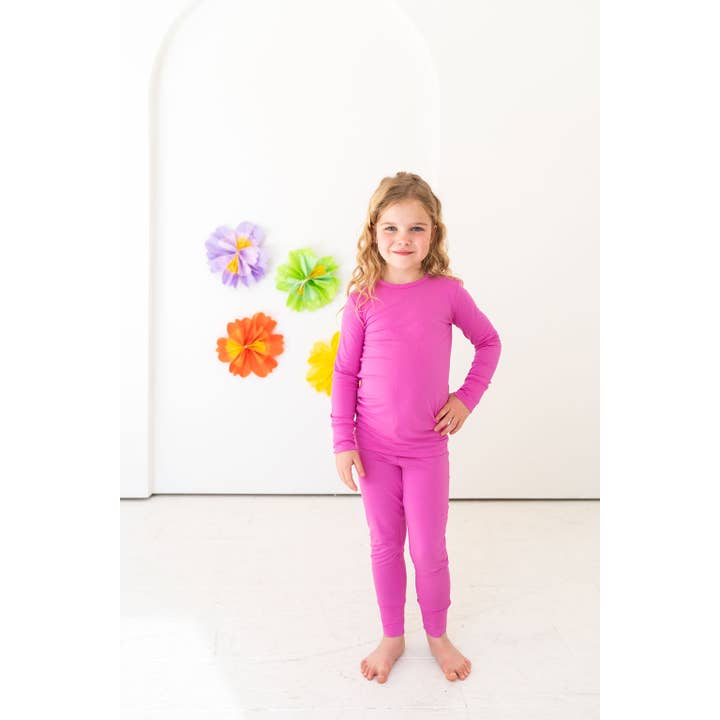 Set a maniche lunghe 2 pezzi Korrie Pink Bamboo per la vendita all'ingrosso da parte di Laree + Co.