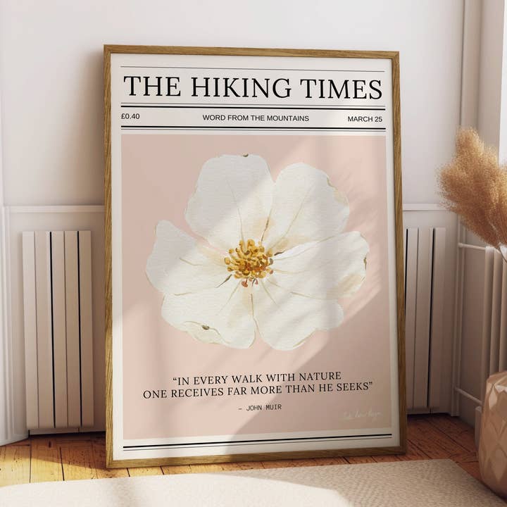 Nature Pretty Typography Print - The Hiking Times for wholesale by Jude River Design
