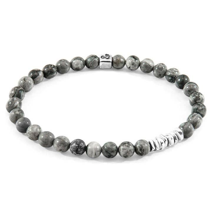 Grey Jasper Atrato Silver and Stone Bracelet for wholesale by ANCHOR & CREW