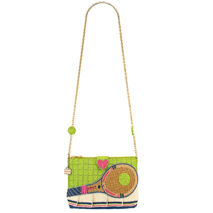Mary Frances Accessories - Wholesale Crossbody Bag - Women's - Match Point Beaded Tennis Racquet Crossbody Handbag