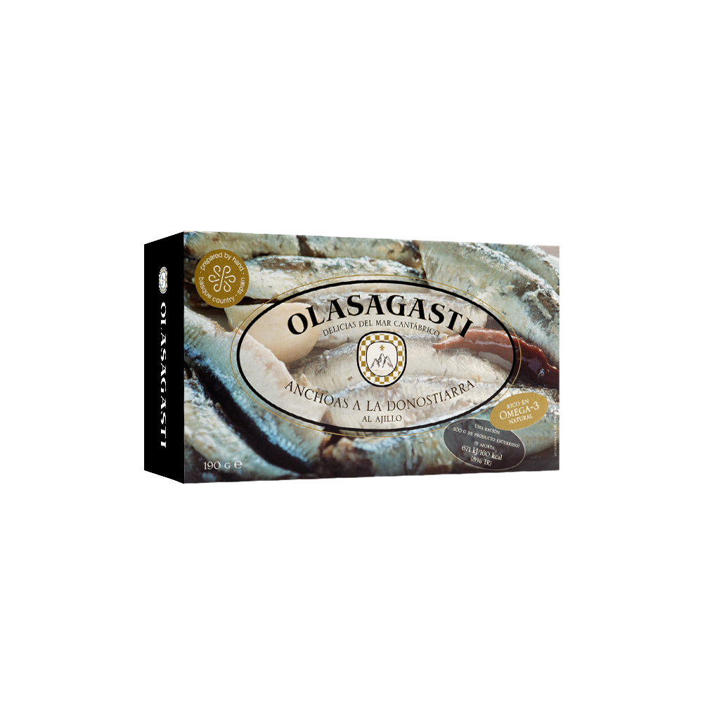 Conservas Olasagasti - Wholesale Tinned Fish - Anchovies a la Basque - 190 gr0