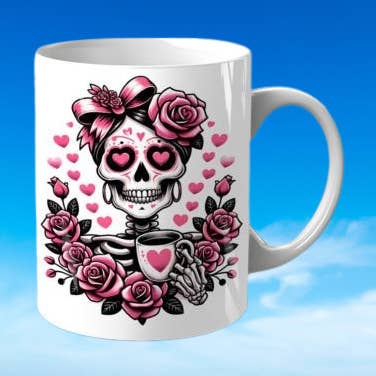 Alla hjärtans dag Skelett 3D Muggomslag Sublimering, tål maskindisk 11 oz mugg (Kopia) för wholesale av SubliMasterUK