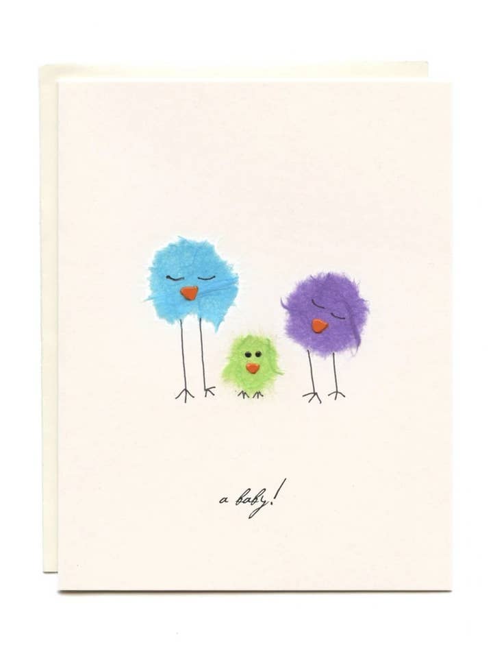 "A Baby!" Three Birds for wholesale by FLAUNT HANDMADE CORRESPONDENCES