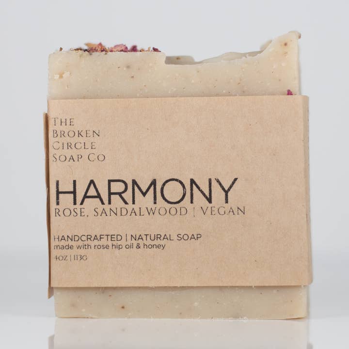 The Broken Circle Soap Co - Wholesale Bar Soap - Harmony | Rose Sandalwood Soap | Honey Natural Bar0