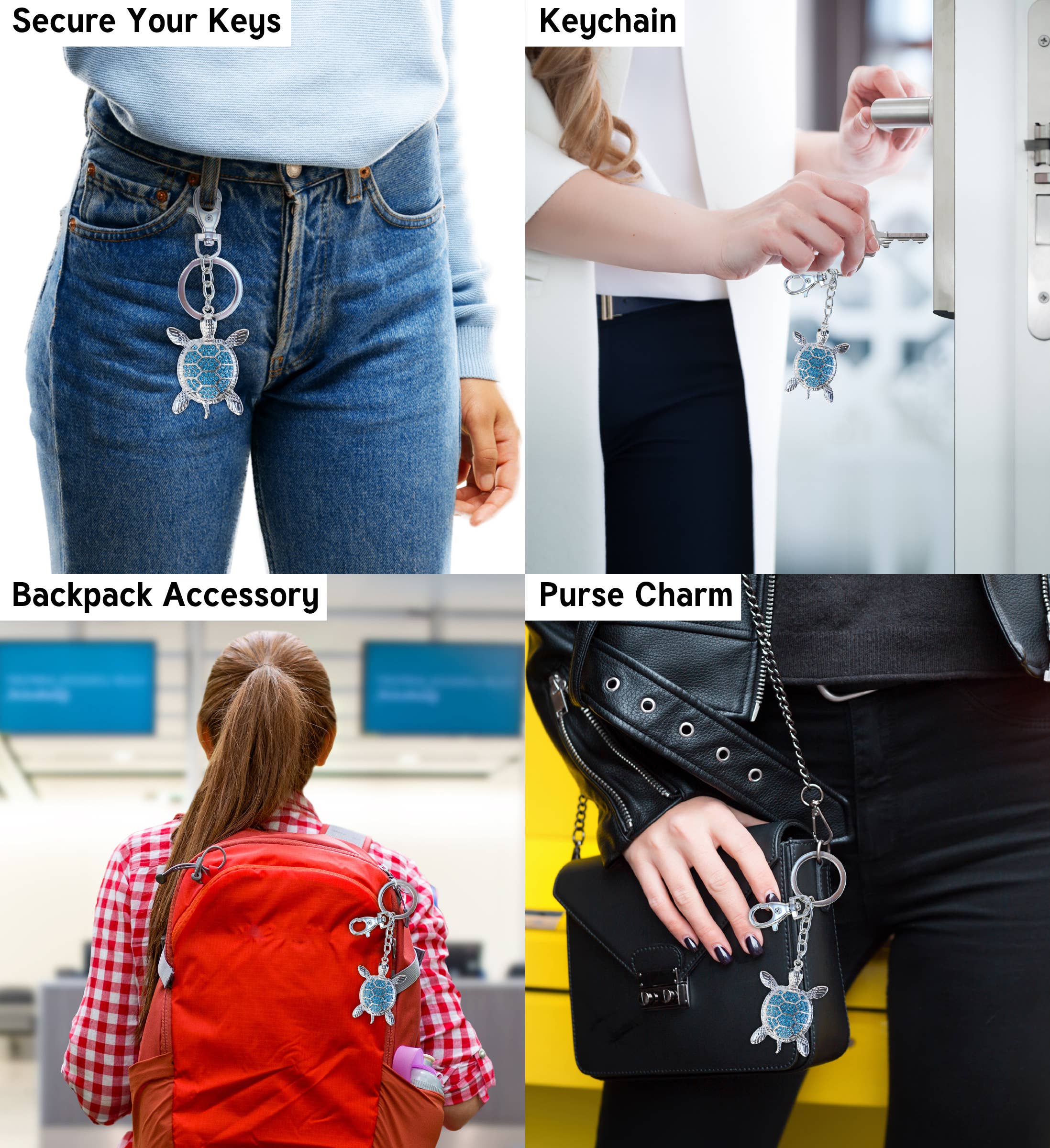 Cota Global - Wholesale Keychain - Unisex - Sparkling Charms - Blue Sea-Turtle 22