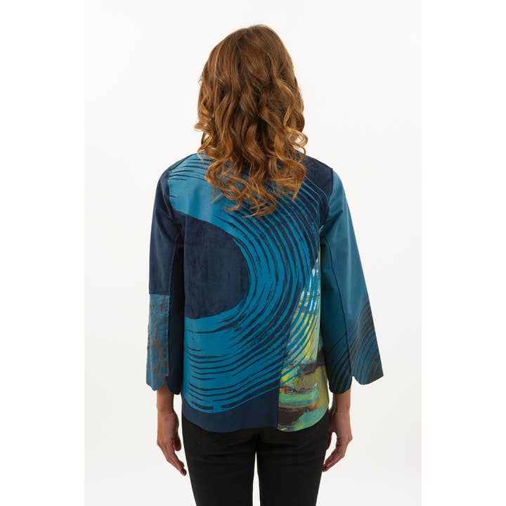 Lemon Grass - Wholesale Jacket - Women's - Handprinted Stand collar jacket
3