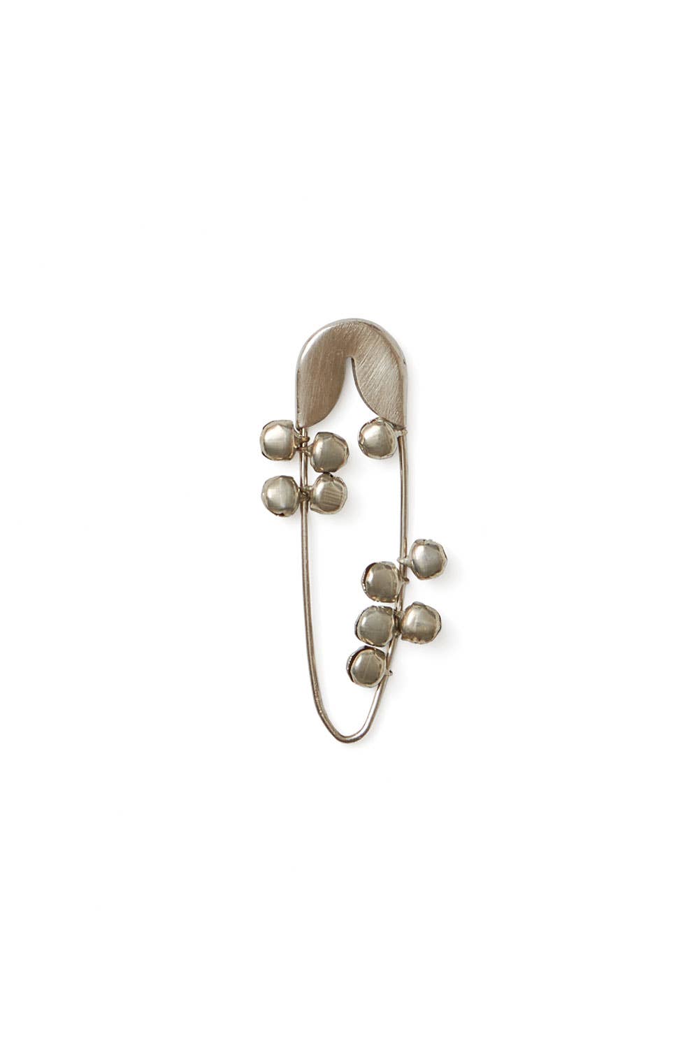 Fog Linen Work - Wholesale Brooch - Silver Safety Pin Bell (S)2