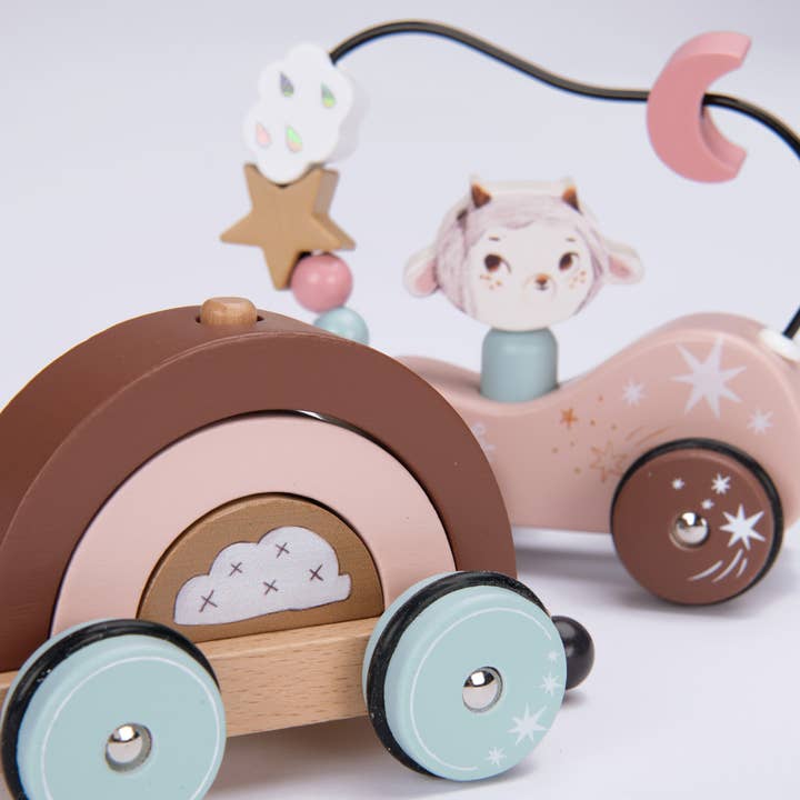MOULIN ROTY by Speedy Monkey - Wholesale Wood Toy - Kids - Pull Along Activity Train After the Rain