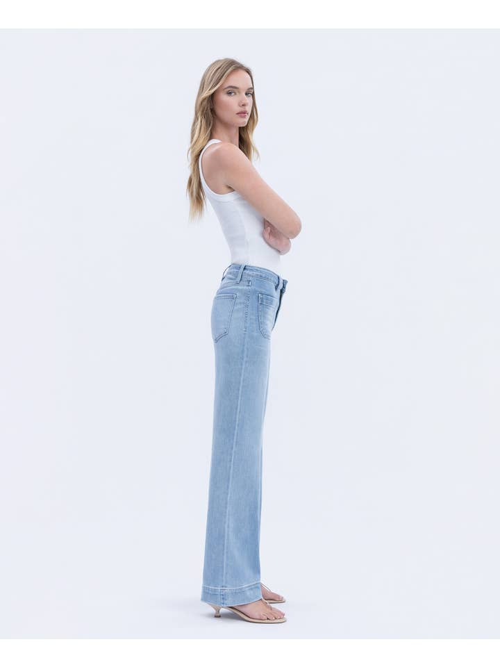 DIGNITY HIGH RISE WIDE TROUSER JEANS F5764N for wholesale on Faire9