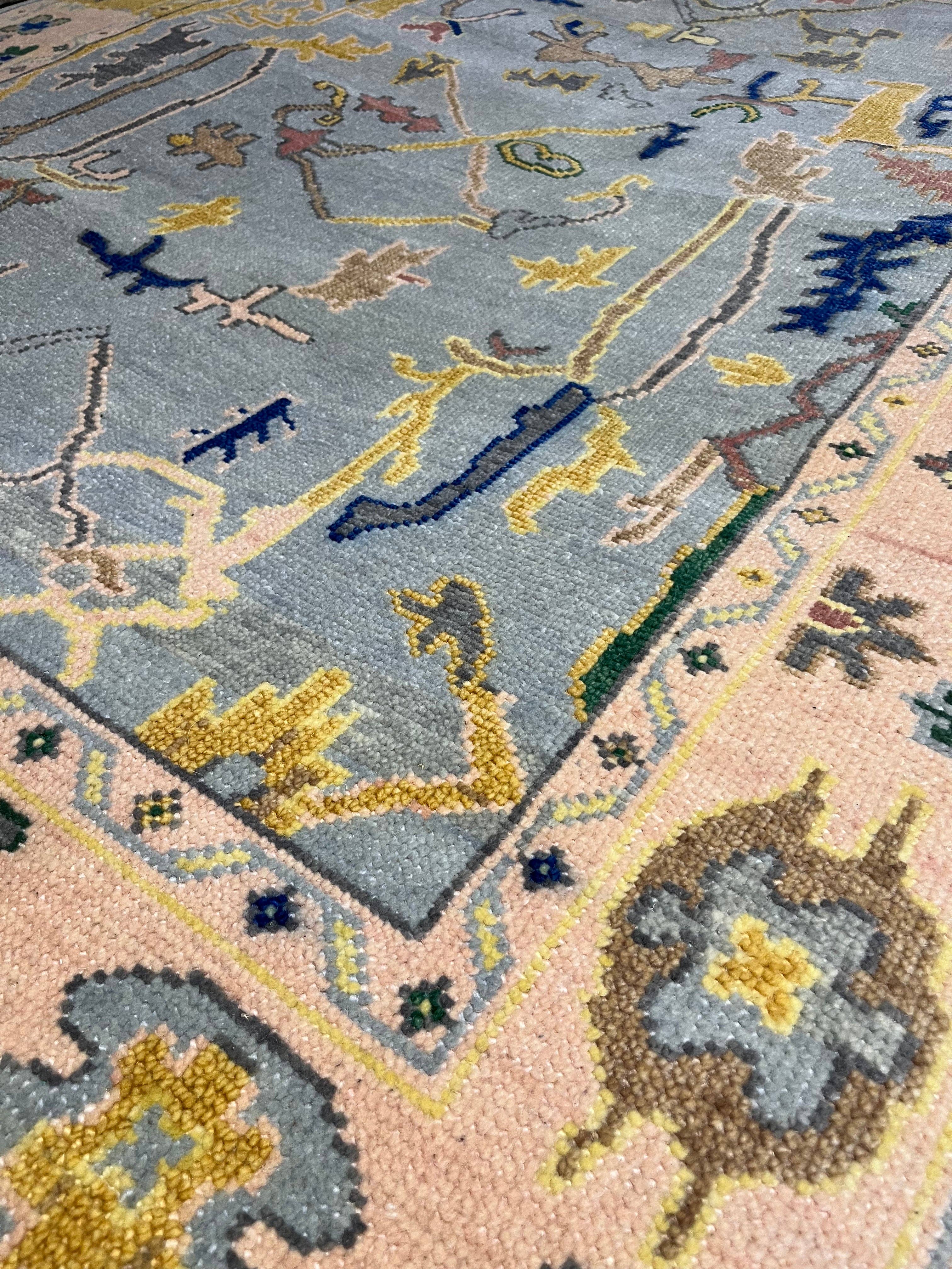 Banana Manor Rug Co. - Wholesale Area Rug - Sharon Ventura  5x7 Sky Blue Hand-Knotted Oushak Rug5
