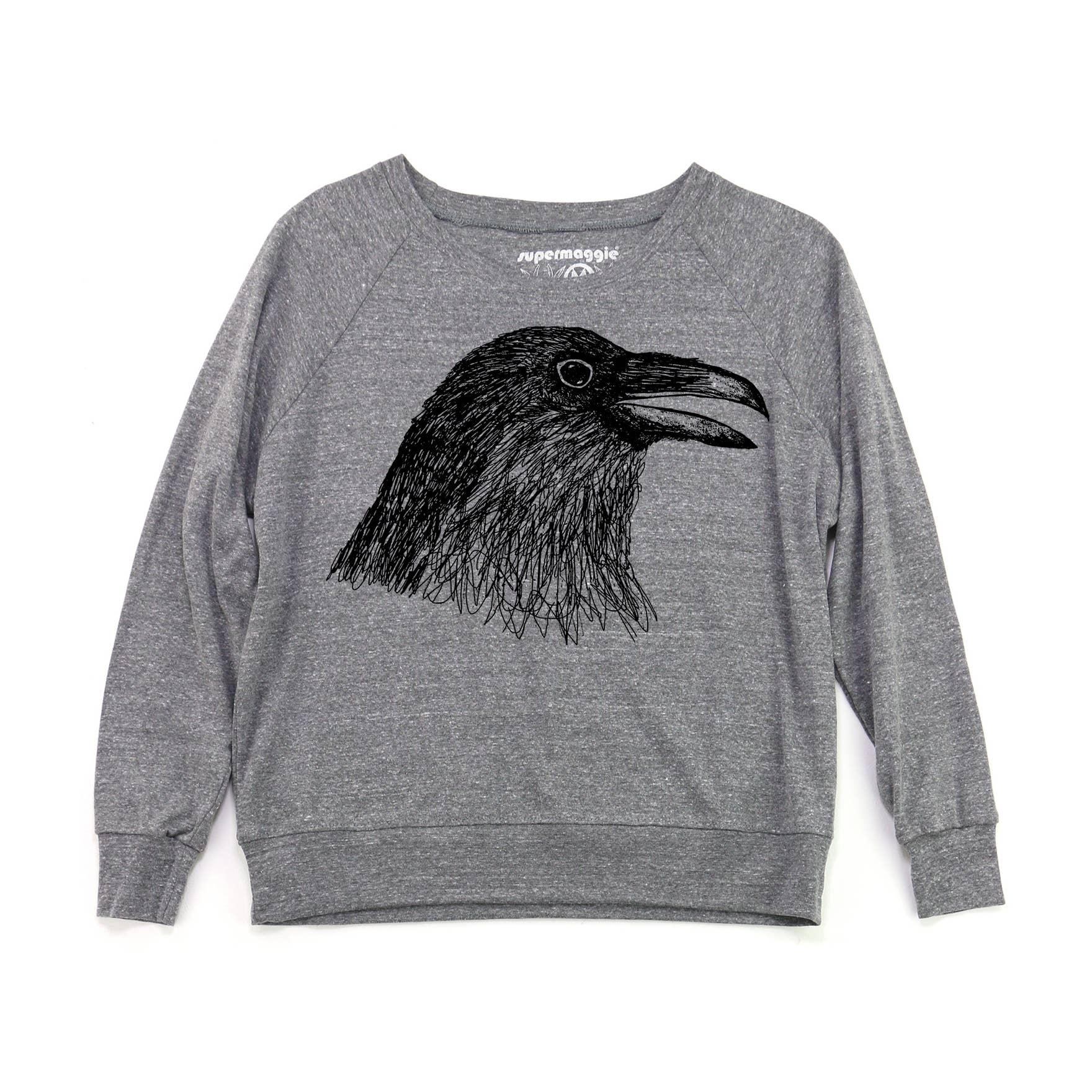 Supermaggie @ Faire - Wholesale Graphic Sweatshirt - Women's - Crow Head Pia Tri Blend Pullover1