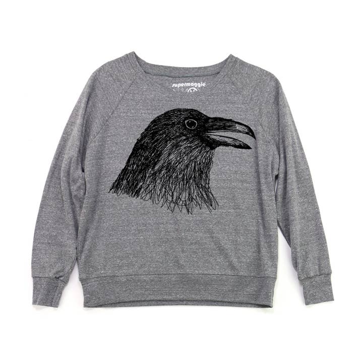 Supermaggie @ Faire - Wholesale Graphic Sweatshirt - Women's - Crow Head Pia Tri Blend Pullover1