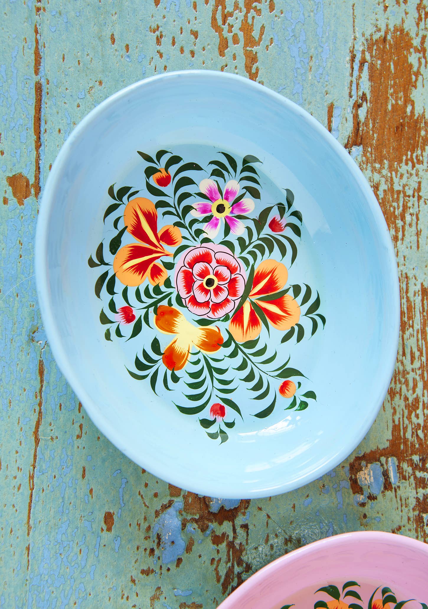 Namaste - Wholesale Decorative Plate/Dish/Bowl - Hand Painted Oval Trinket Dish6