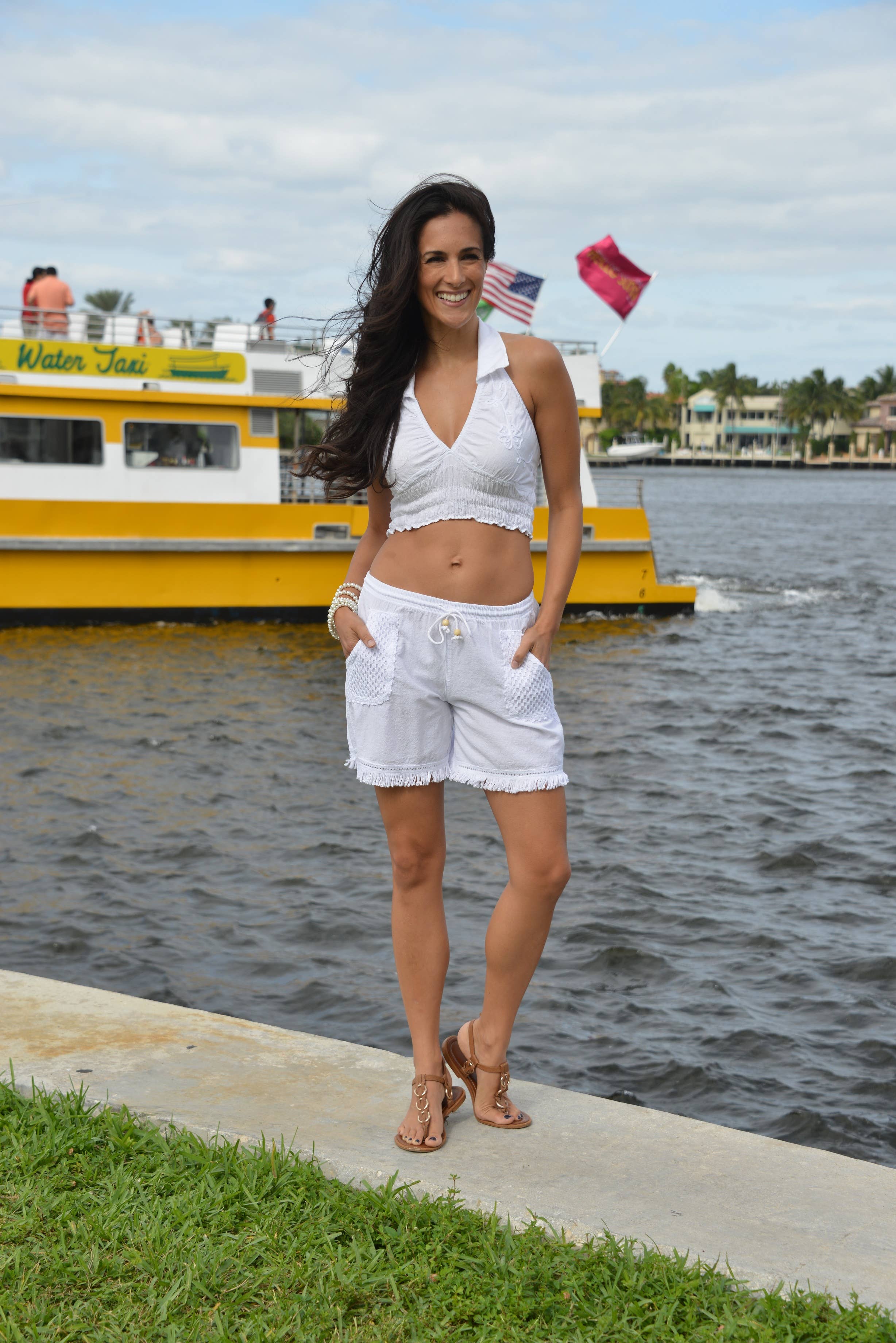 Cotton Natural - Wholesale Shorts - Women's - Fiji Shorts - White1